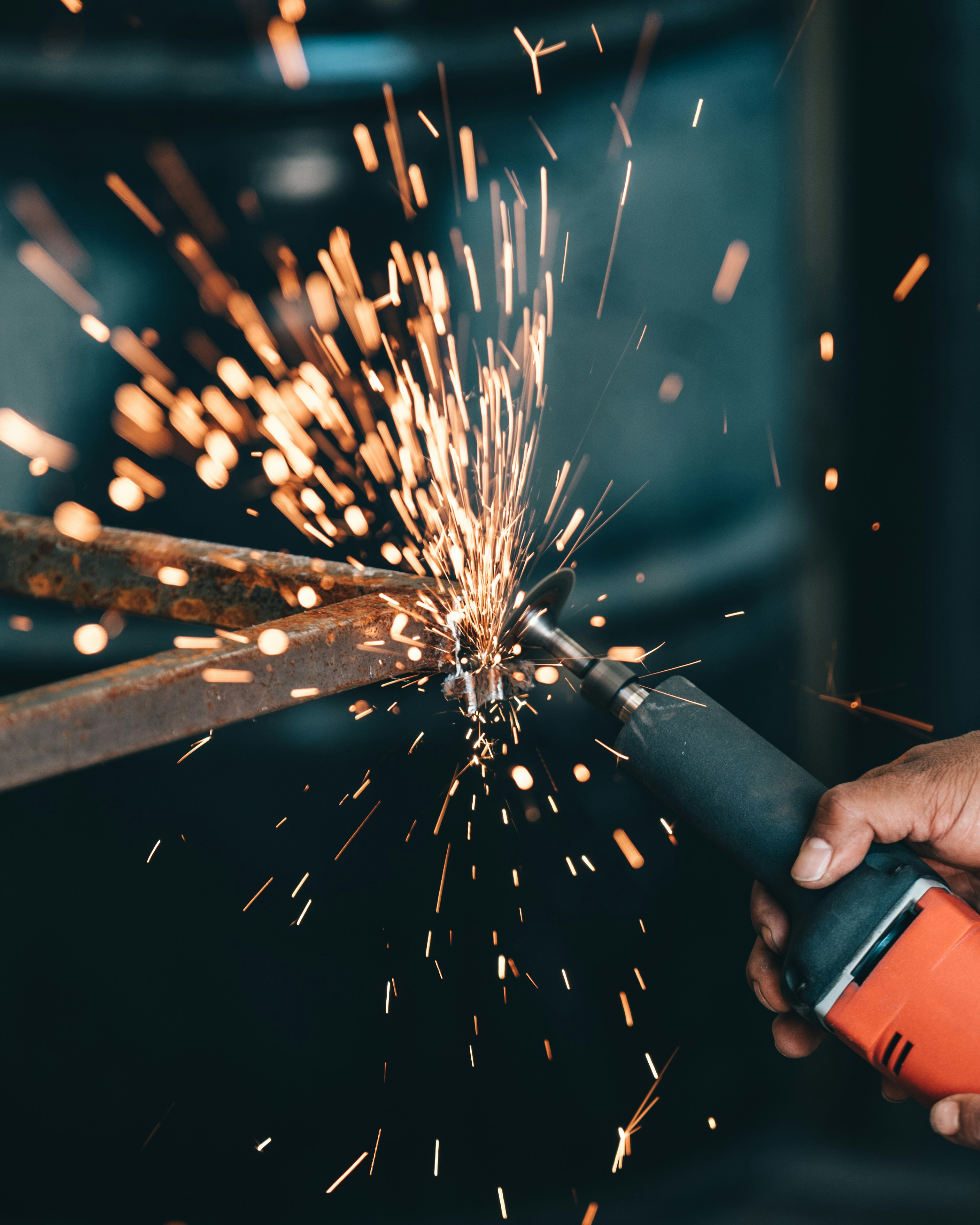 Grinding sparks